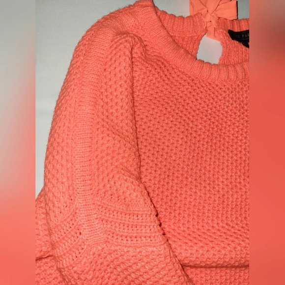 TED BAKER LONDON Avaleen Tuck Chunky Knit Sweater Women's Size Small Orange - Picture 6 of 8